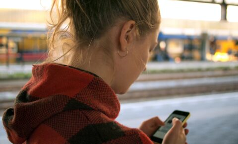 Girl looking at phone