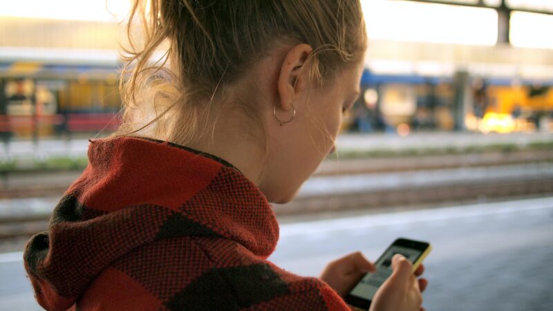 Girl looking at phone